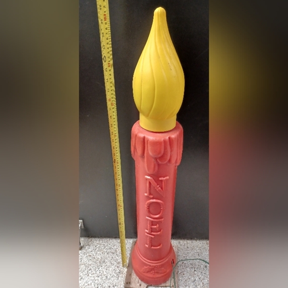 Vintage NOEL Candle Blow Mold Outdoor Holiday Christmas**Tested &  Works - Picture 2 of 7